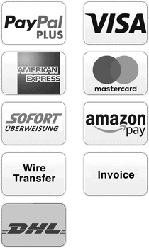 Payment methods including master card, visa, american express, wire transfer, invoice, paypal