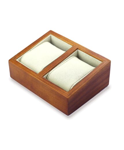 <b>WALNUSS | SAND</b> <br><small>Uhrenhalter Holz beige | 2 Uhren</small>
