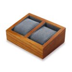 <b>WALNUSS | STEIN</b> <br><small>Uhrenhalter Holz grau | 2 Uhren</small>