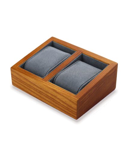 <b>WALNUSS | STEIN</b> <br><small>Uhrenhalter Holz grau | 2 Uhren</small>
