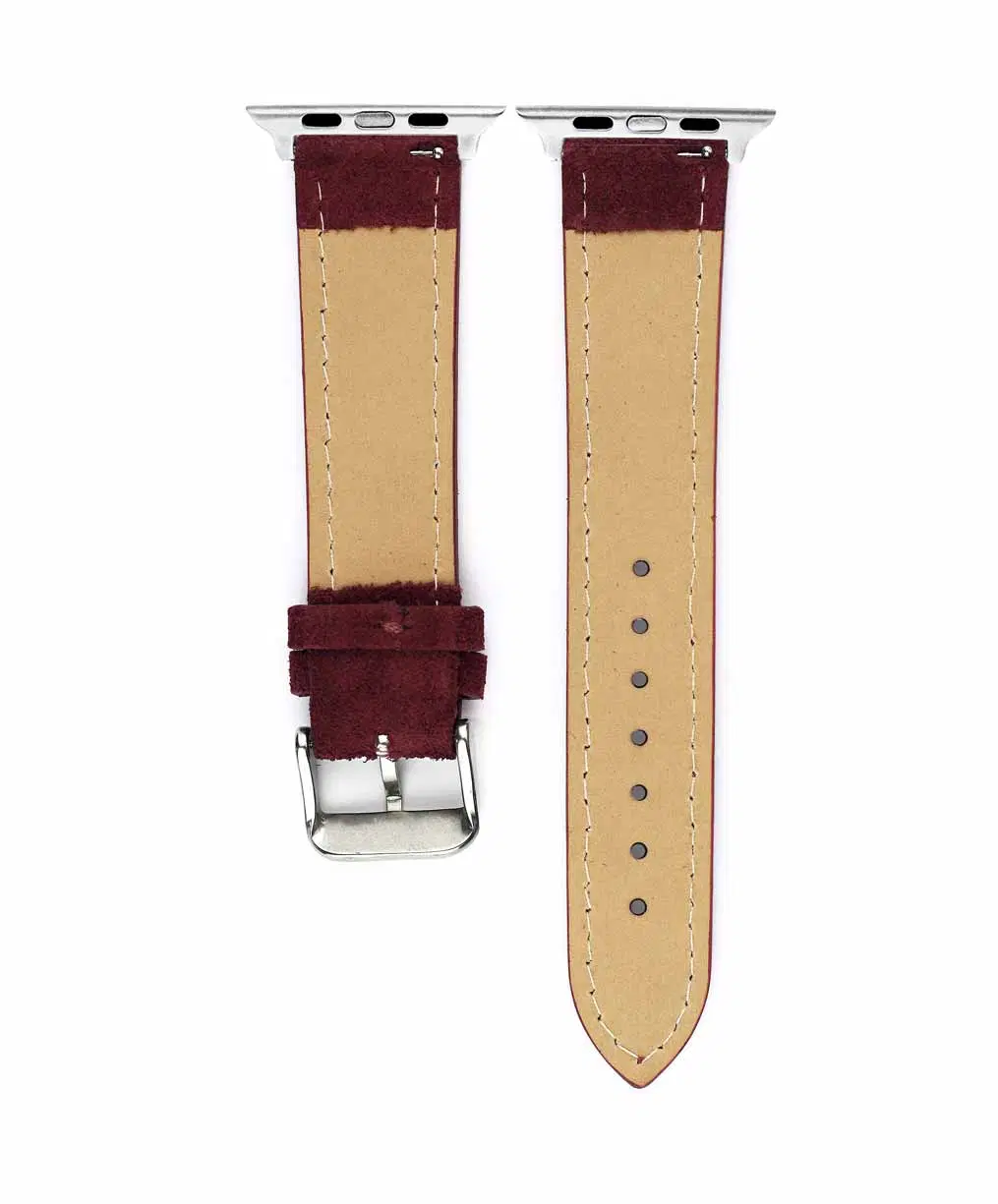 Apple Watch Strap Suede Dark Red Back Vild Hamburg <b>BORDEAUX</b> <br><small>Apple Watch Armband Wildleder rot</small> – Bild 7