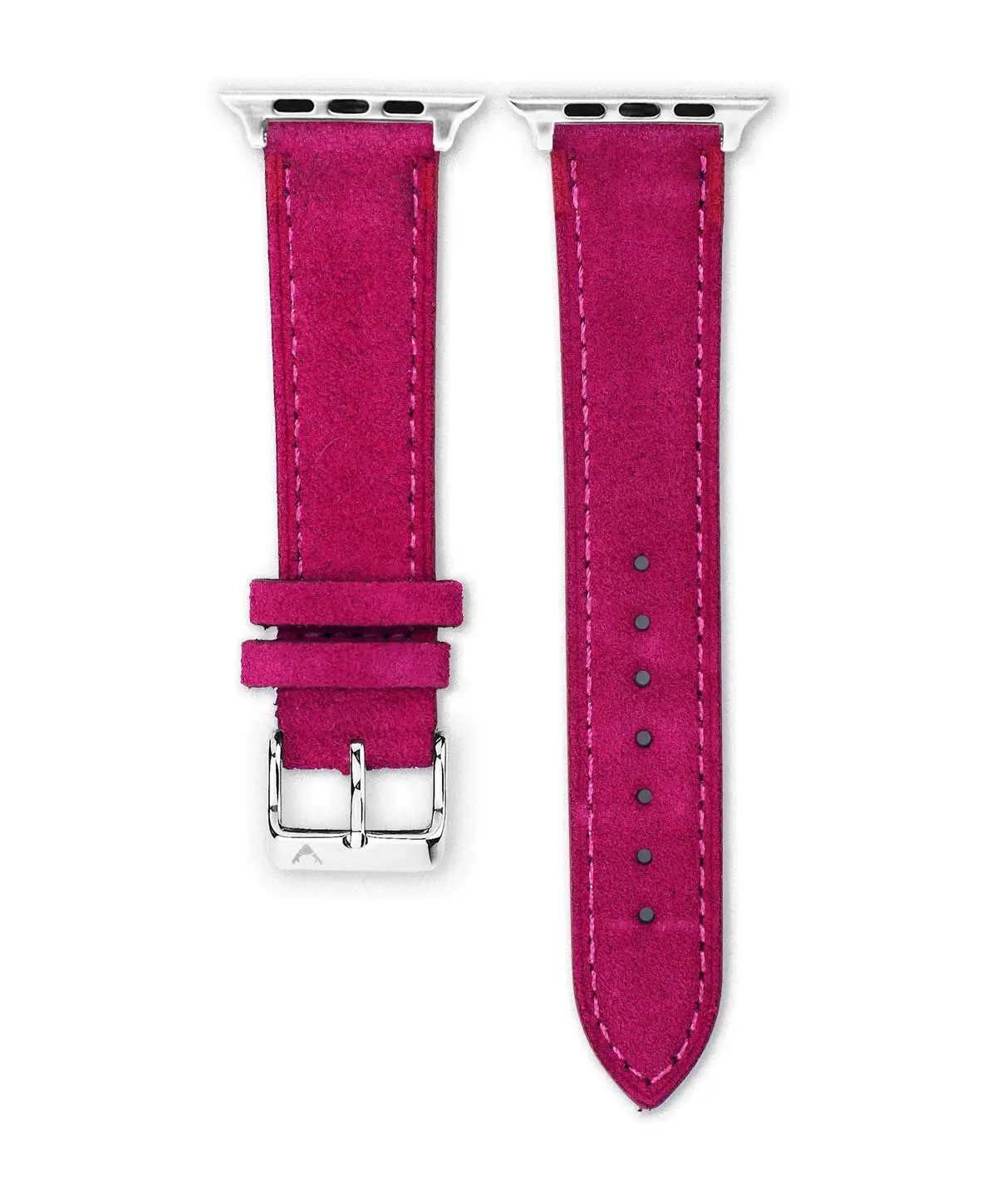 Apple Watch Silver Suede Pink Front Vild Hamburg <b>PINK</b> <br><small>Apple Watch Armband Wildleder pink</small> – Bild 1