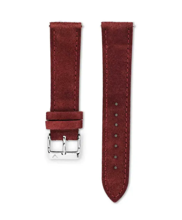 <b>BORDEAUX</b> <br><small>Uhrenarmband Wildleder rot</small> – Bild 1