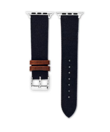 <b>SLATE</b> <br><small>Apple Watch Canvas Armband schwarz-blau</small>