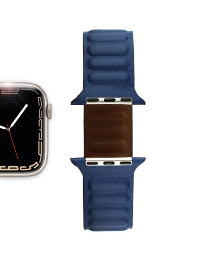 <b>BLÅTT</b> <br><small>Veganes Apple Watch Lederarmband blau</small>