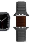 <b>GRÅTT</b> <br><small>Veganes Apple Watch Lederarmband grau</small>