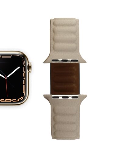 <b>SAND</b> <br><small>Veganes Apple Watch Lederarmband sand</small>