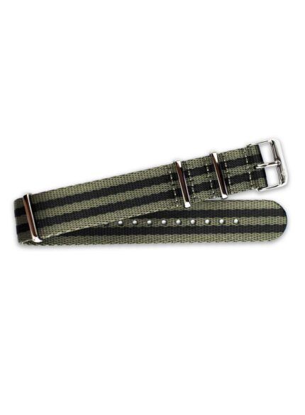 <b>REVERSE</b> <br><small>Nylon Nato Strap schwarz-grau</small>