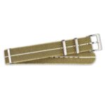 <b>WHITE STRIPE</b> <br><small>Textile Nato Strap sand</small>