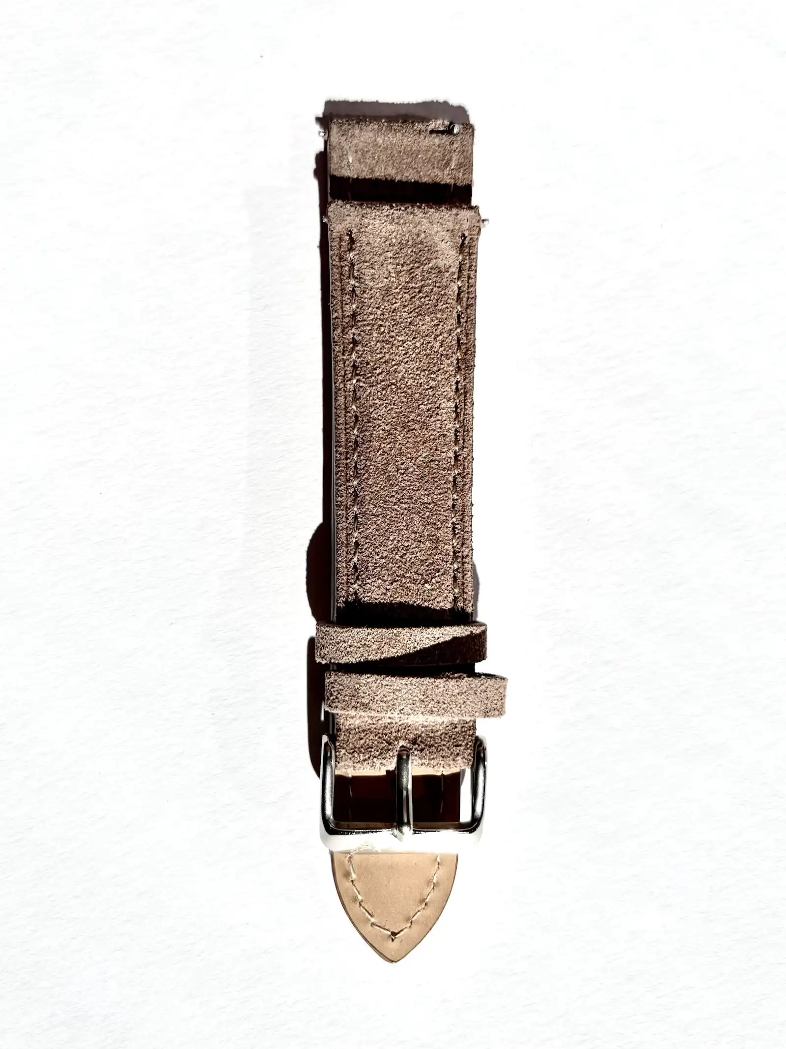 suede watch strap grey-beige-vild-hamburg <b>MOOS</b> <br><small>Uhrenarmband Wildleder greige</small> – Bild 1
