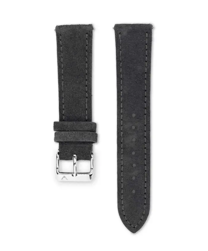 <b>SCHIEFER</b> <br><small>Uhrenarmband Wildleder dunkelgrau</small> – Bild 1