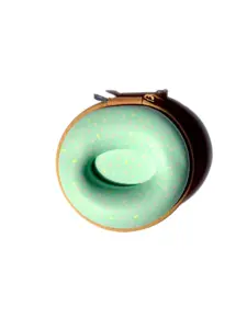 Watch case for a 1-inch watch in a light green donut design with colorful sprinkles