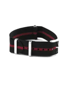MISTRAL NATO Uhrenarmband schwarz-rot in geschlossener Ansicht