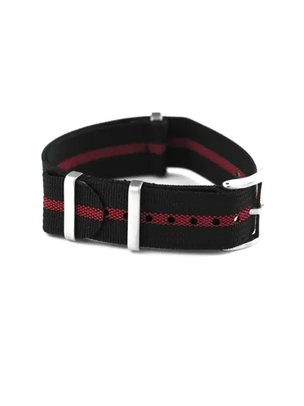 MISTRAL NATO watch strap black-red in closed view