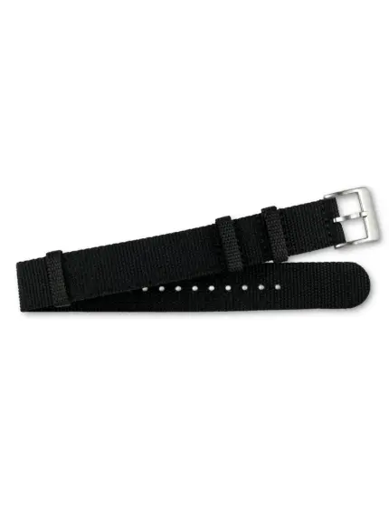 Deep black ONYX woven NATO strap made of high-quality textile fabric