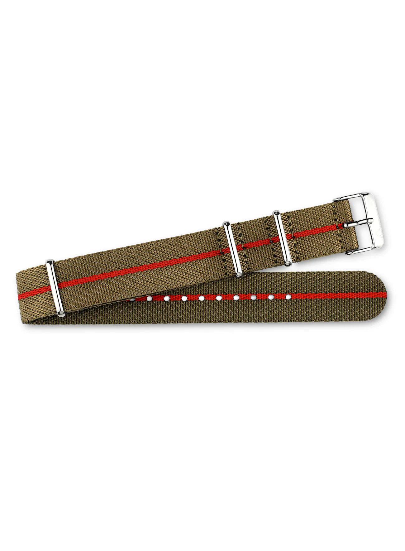 <b>MONZA</b> <br><small>Nylon Nato Strap oliv-rot</small>